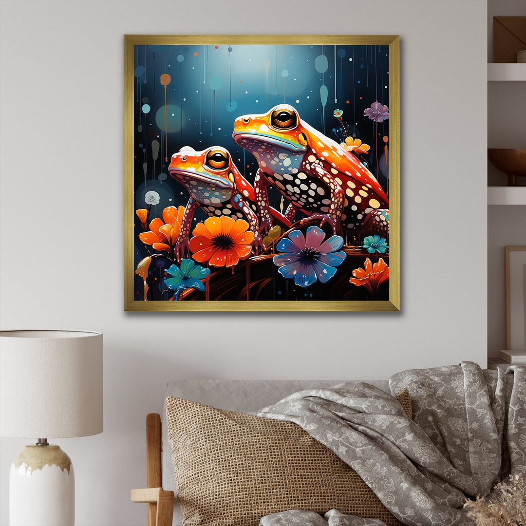 Couple Toads At The Night - Frog Wall Decor