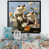 Contemporary Frog Serenity - Green Frog Wall Art