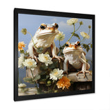 Contemporary Frog Serenity - Green Frog Wall Art