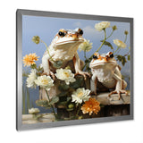 Contemporary Frog Serenity - Green Frog Wall Art