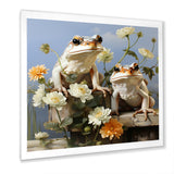 Contemporary Frog Serenity - Green Frog Wall Art