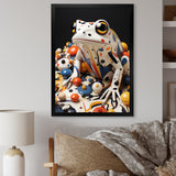 Multicolor Frog Liquid Art - White Frog Wall Art