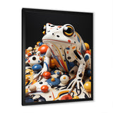 Multicolor Frog Liquid Art - White Frog Wall Art