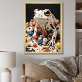 Multicolor Frog Liquid Art - White Frog Wall Art