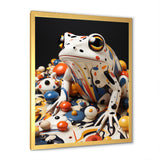 Multicolor Frog Liquid Art - White Frog Wall Art