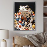 Multicolor Frog Liquid Art - White Frog Wall Art