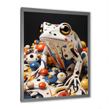Multicolor Frog Liquid Art - White Frog Wall Art
