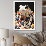 Multicolor Frog Liquid Art - White Frog Wall Art