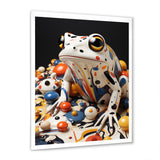 Multicolor Frog Liquid Art - White Frog Wall Art