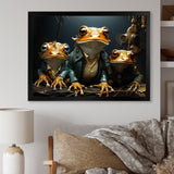 Frog Mafia Monarchy - Frog Framed Canvas Art