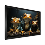 Frog Mafia Monarchy - Frog Framed Canvas Art