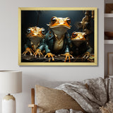Frog Mafia Monarchy - Frog Framed Canvas Art