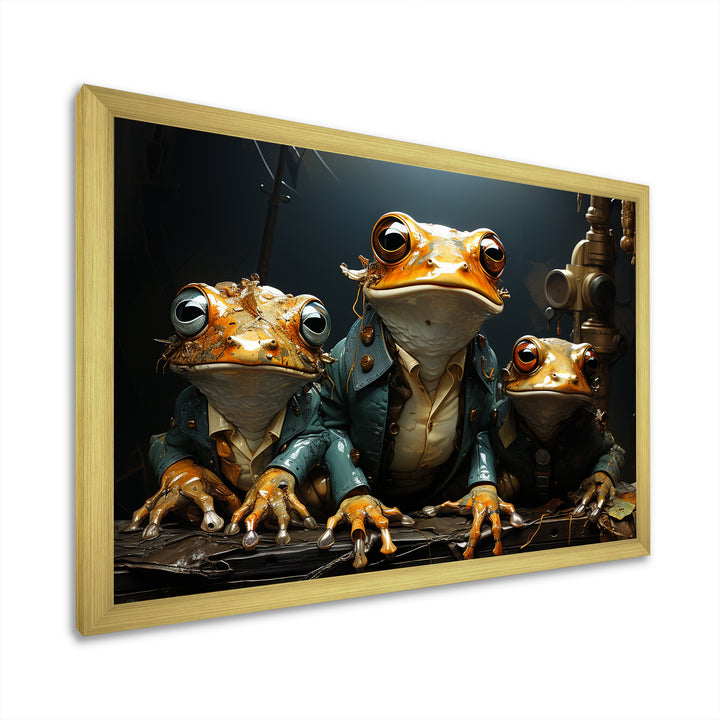 Frog Mafia Monarchy - Frog Framed Canvas Art