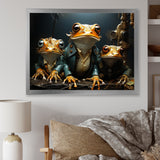 Frog Mafia Monarchy - Frog Framed Canvas Art