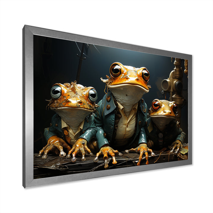 Frog Mafia Monarchy - Frog Framed Canvas Art