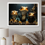 Frog Mafia Monarchy - Frog Framed Canvas Art