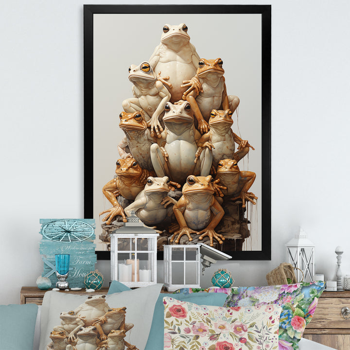Minimalism Frog Pyramid - Frog Home Decor Art