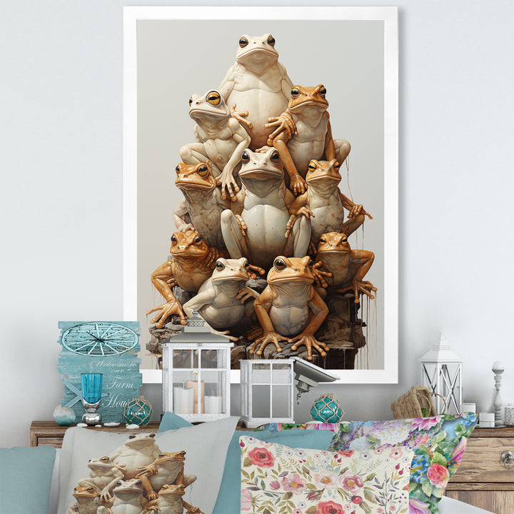 Minimalism Frog Pyramid - Frog Home Decor Art