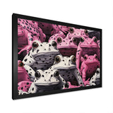 White And Pink Pop Art Frog - Frog Canvas Wall Art