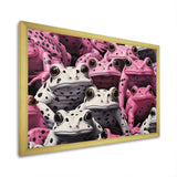 White And Pink Pop Art Frog - Frog Canvas Wall Art