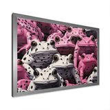 White And Pink Pop Art Frog - Frog Canvas Wall Art