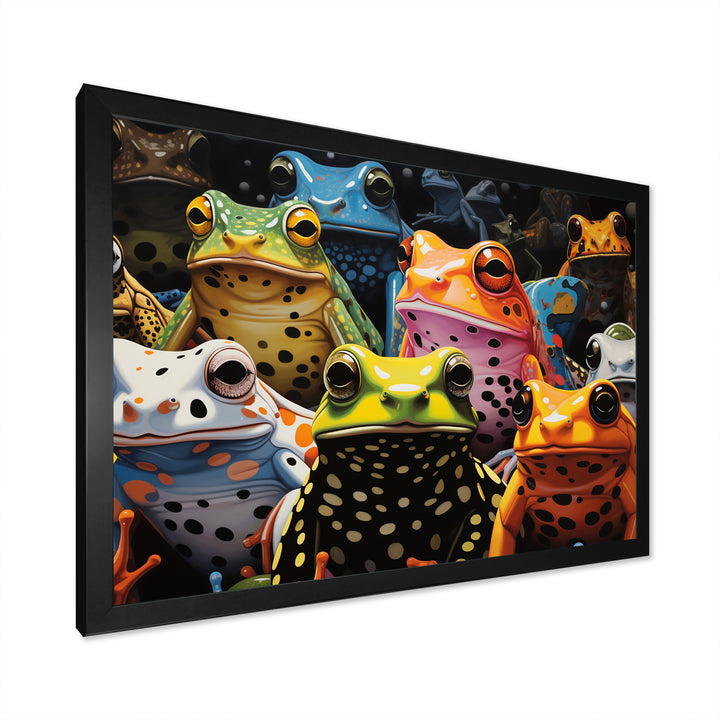Multicolor Pop Art Frogs - Frog Canvas Wall Art