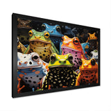 Multicolor Pop Art Frogs - Frog Canvas Wall Art