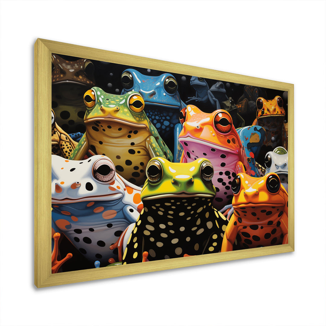 Multicolor Pop Art Frogs - Frog Canvas Wall Art