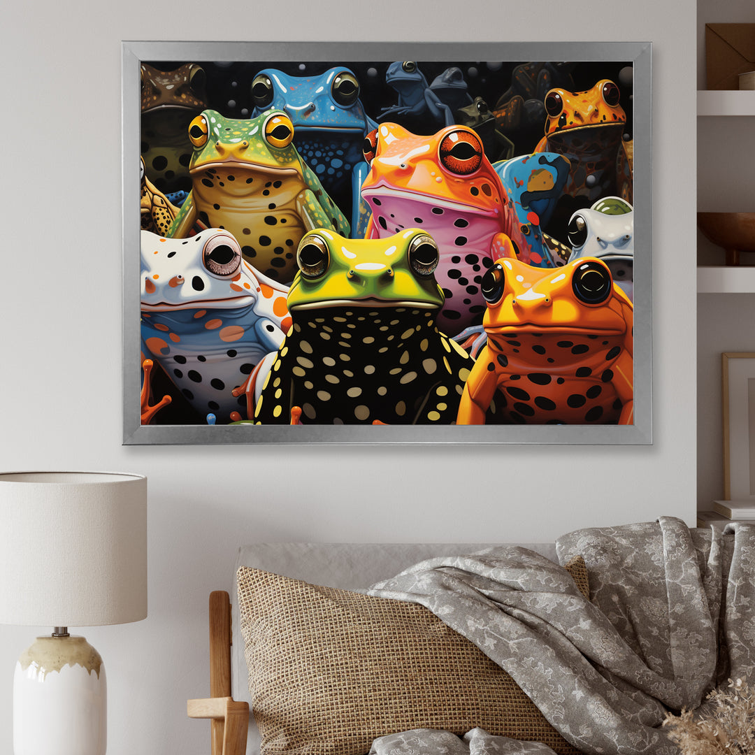 Multicolor Pop Art Frogs - Frog Canvas Wall Art