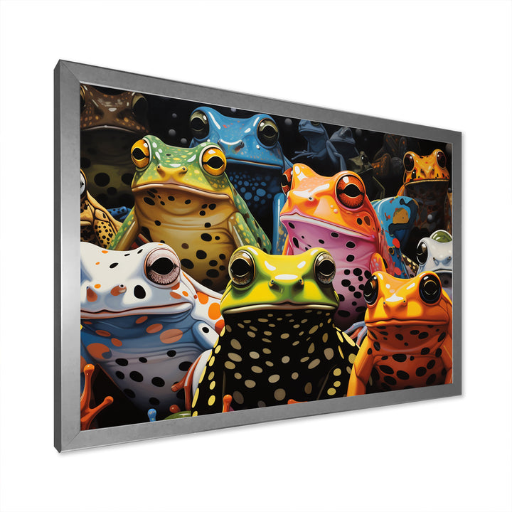 Multicolor Pop Art Frogs - Frog Canvas Wall Art