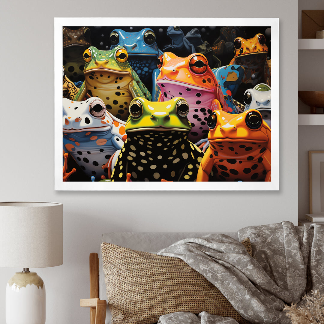 Multicolor Pop Art Frogs - Frog Canvas Wall Art