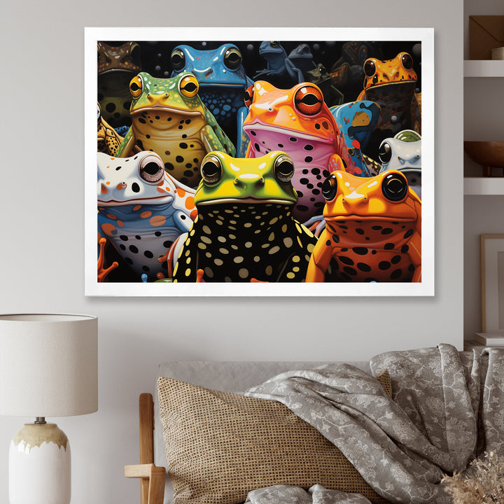 Multicolor Pop Art Frogs - Frog Canvas Wall Art