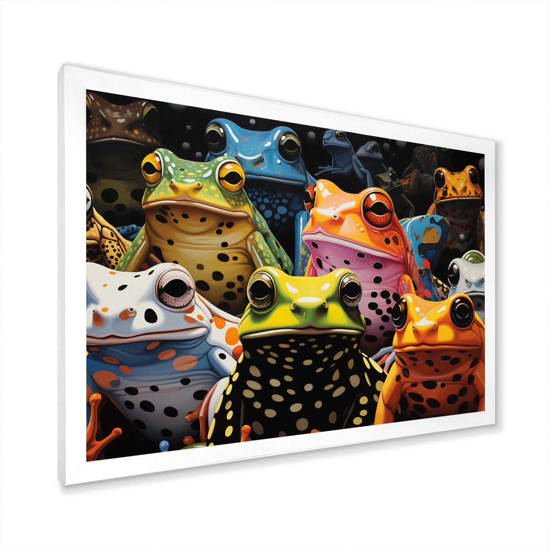 Multicolor Pop Art Frogs - Frog Canvas Wall Art
