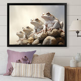 Minimalist Frog Essence - Frog Framed Canvas Art