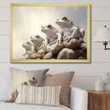 Minimalist Frog Essence - Frog Framed Canvas Art