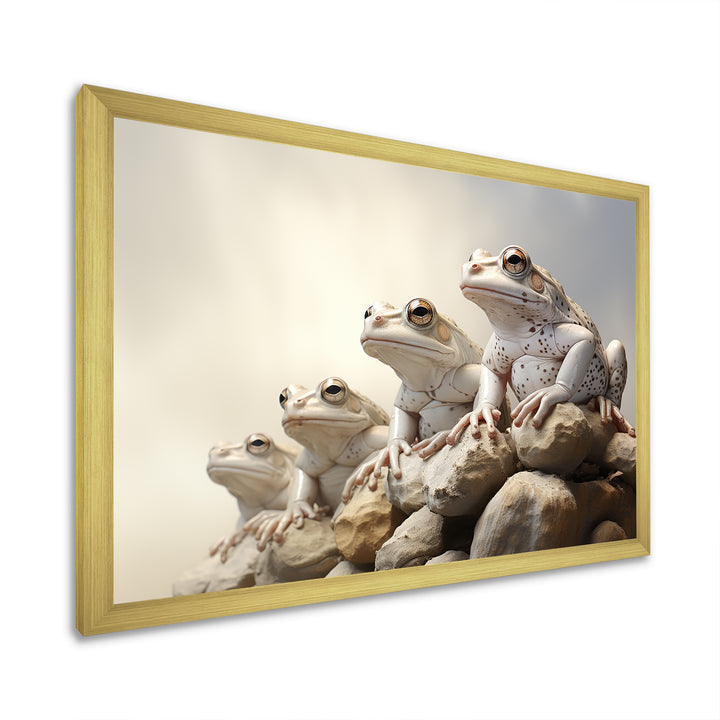 Minimalist Frog Essence - Frog Framed Canvas Art