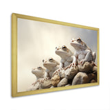 Minimalist Frog Essence - Frog Framed Canvas Art