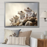 Minimalist Frog Essence - Frog Framed Canvas Art