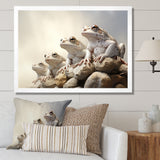 Minimalist Frog Essence - Frog Framed Canvas Art