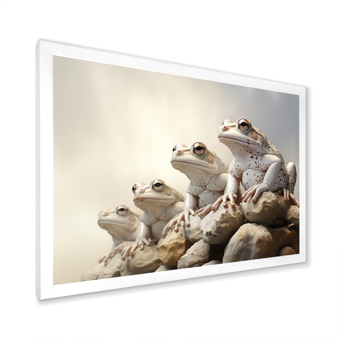 Minimalist Frog Essence - Frog Framed Canvas Art