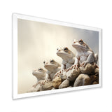 Minimalist Frog Essence - Frog Framed Canvas Art