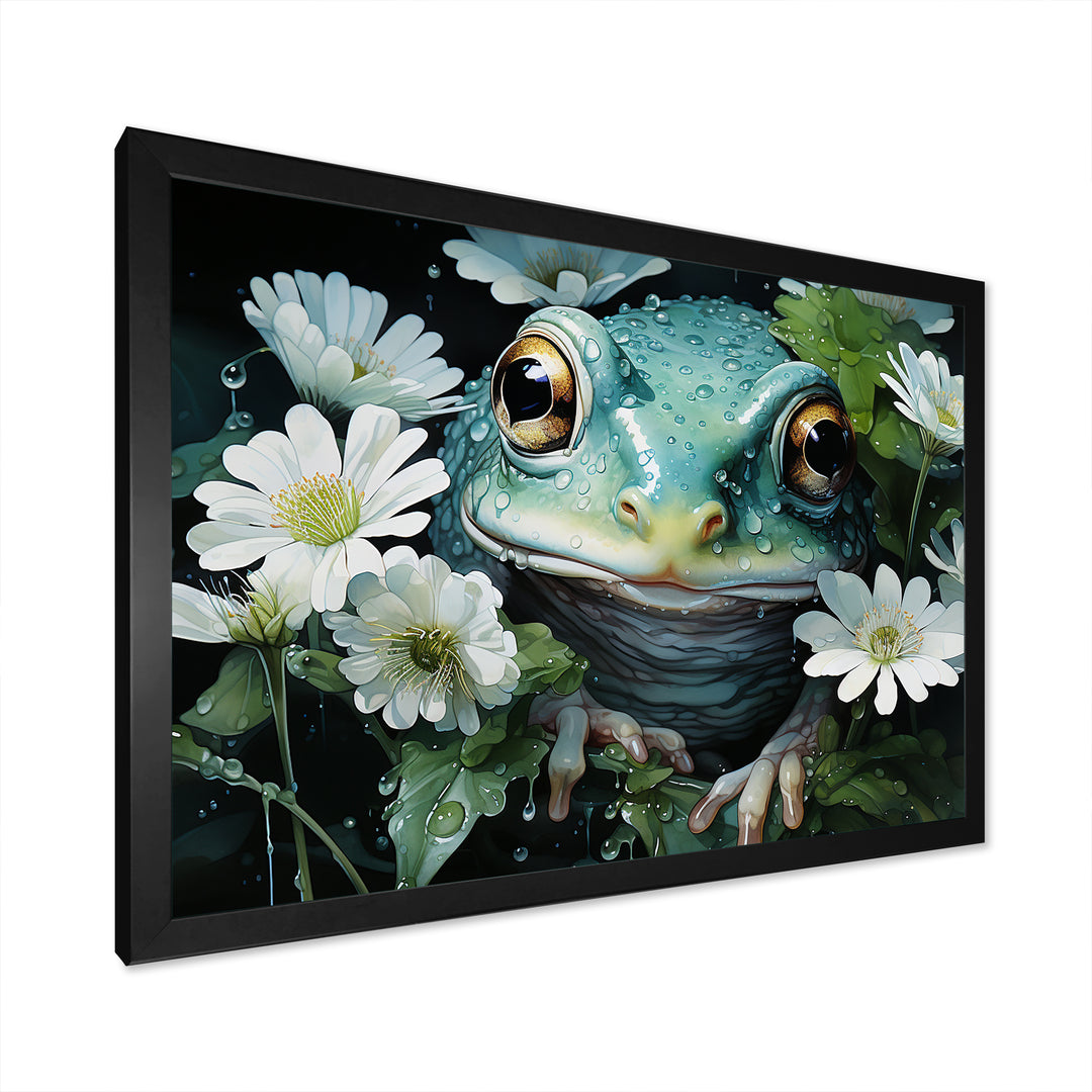 Cute Frog Portrait At The Pond - Frog Bedroom Wall Art