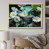 Cute Frog Portrait At The Pond - Frog Bedroom Wall Art