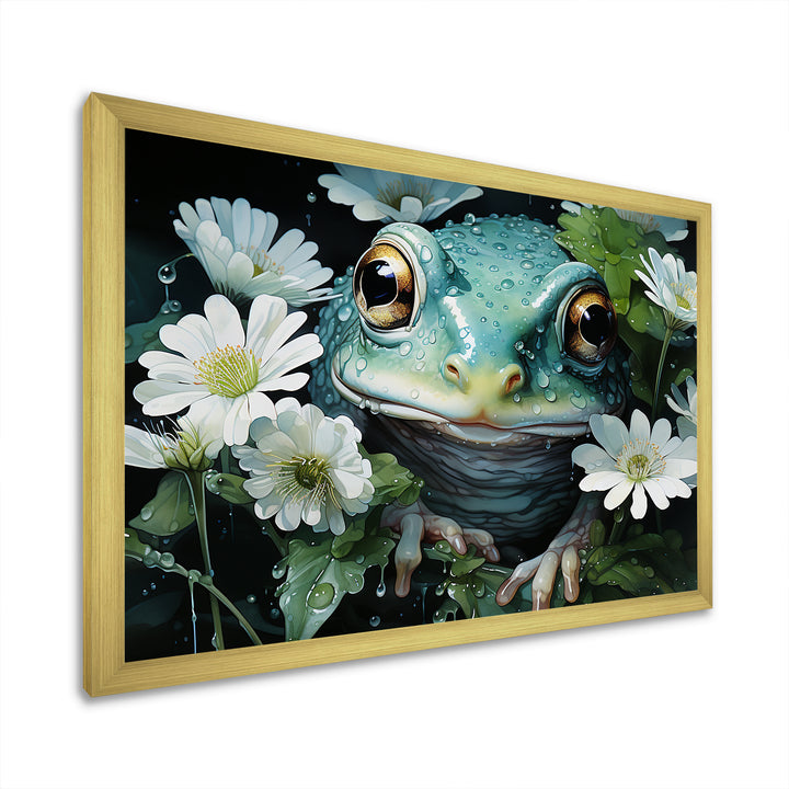 Cute Frog Portrait At The Pond - Frog Bedroom Wall Art