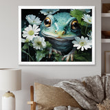 Cute Frog Portrait At The Pond - Frog Bedroom Wall Art