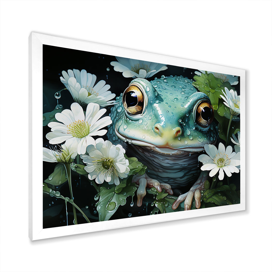 Cute Frog Portrait At The Pond - Frog Bedroom Wall Art