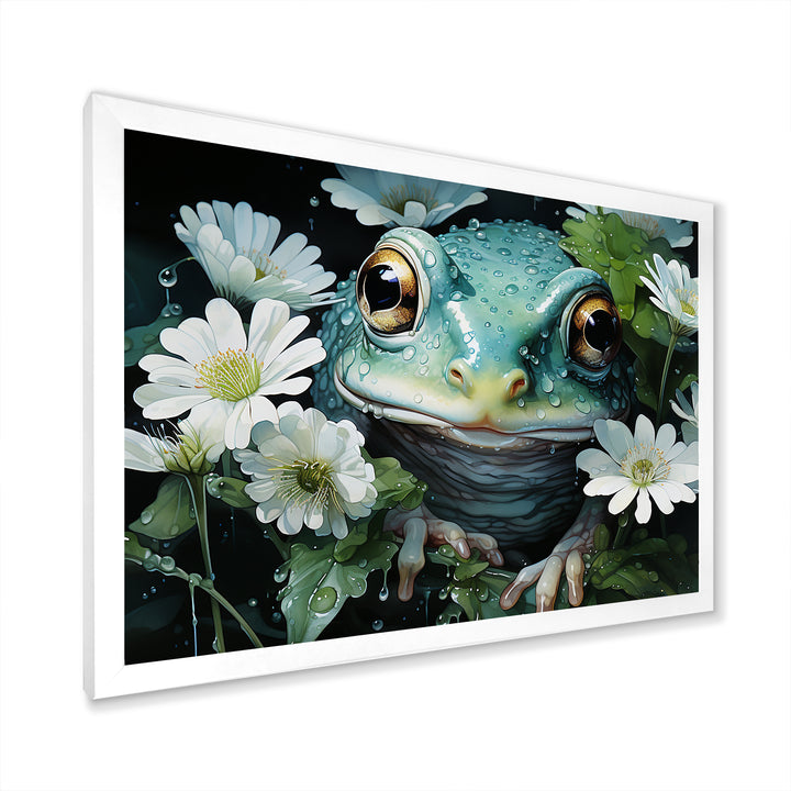 Cute Frog Portrait At The Pond - Frog Bedroom Wall Art
