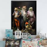 Dressed Frog Ballet - Frog Canvas Wall Art
