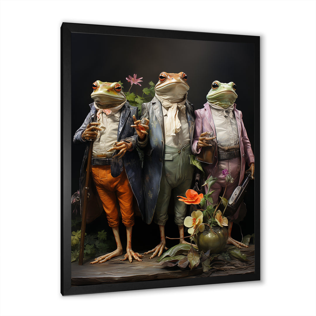 Dressed Frog Ballet - Frog Canvas Wall Art