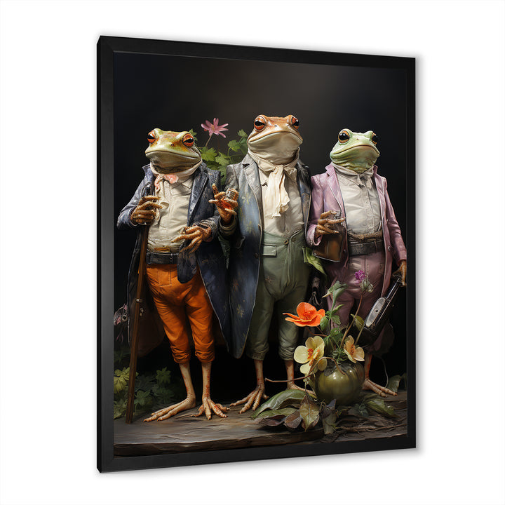 Dressed Frog Ballet - Frog Canvas Wall Art